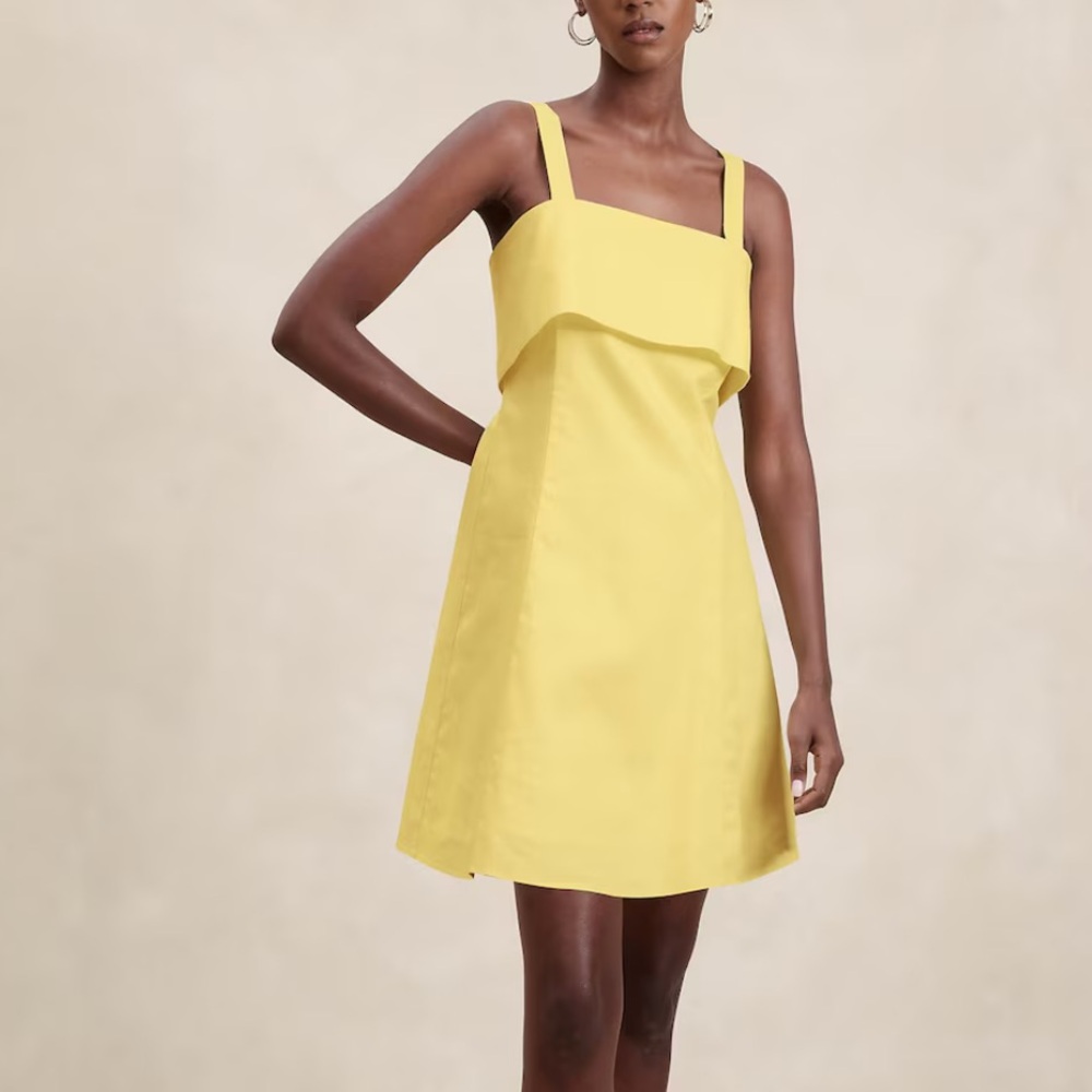 LINEN-BLEND MINI DRESS - Banana Republic, size 8